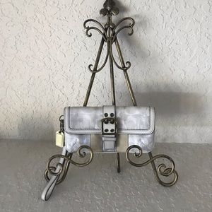 Coach White, Silver & Cream Wristlet